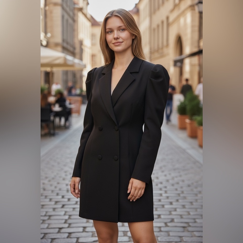 PrettyLittleThing Classic Black Blazer - Modern Chic - Date Night - Size 12